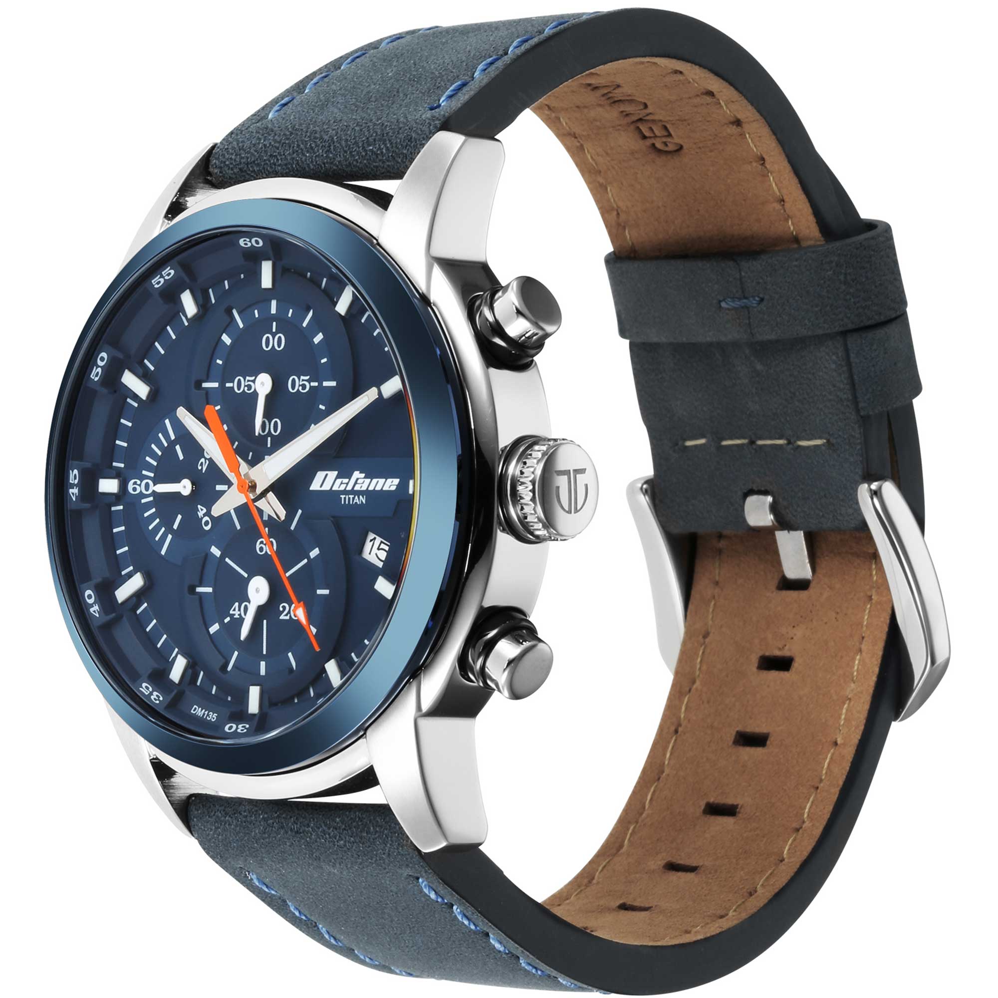 Titan Octane Blue Dial Chronograph Watch for Men - Image 3