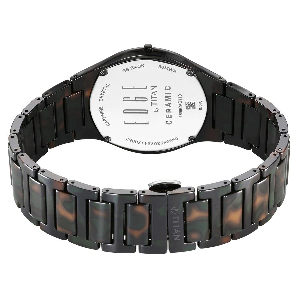 Titan Ceramic Camo Quartz Analog Green Dial Ceramic Strap Watch For Men - Image 6