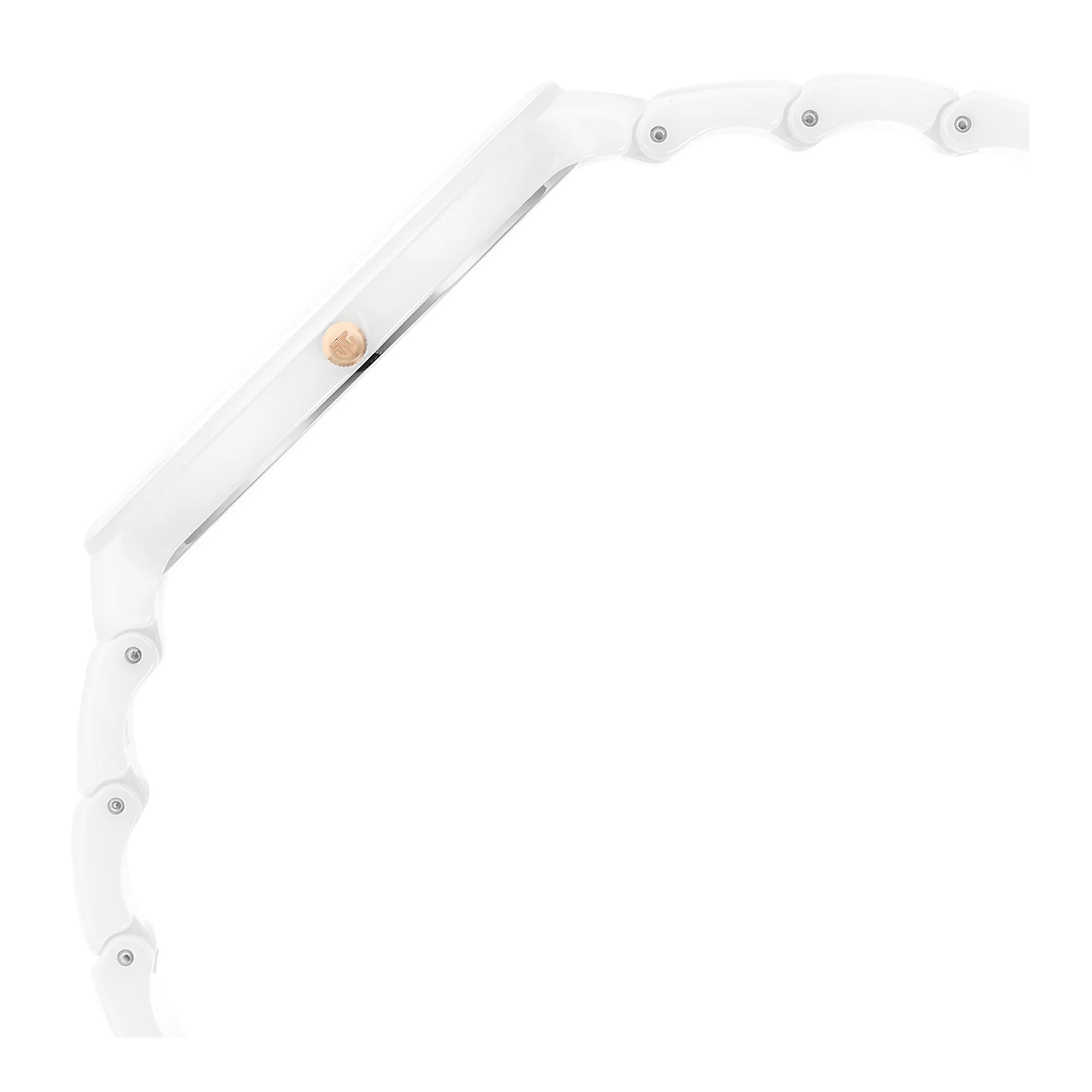 Titan Edge Squircle Quartz in Arctic White with Glossy Ceramic Unisex Watch - Image 4