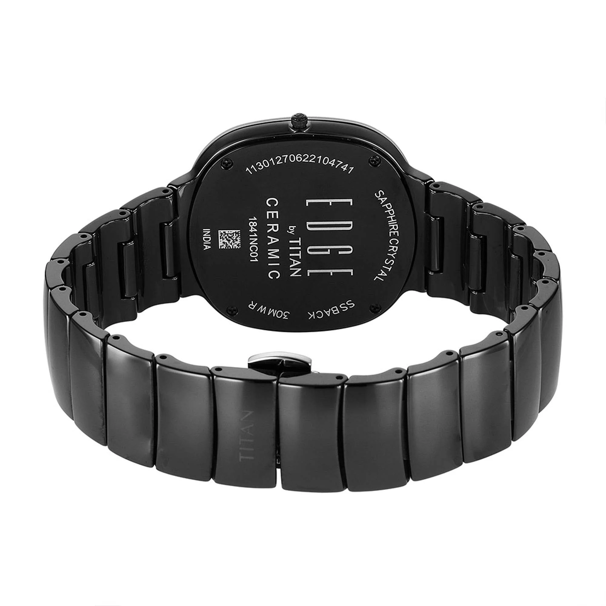 Titan Edge Squircle Quartz in Rich Black with Glossy Ceramic Unisex Watch - Image 5
