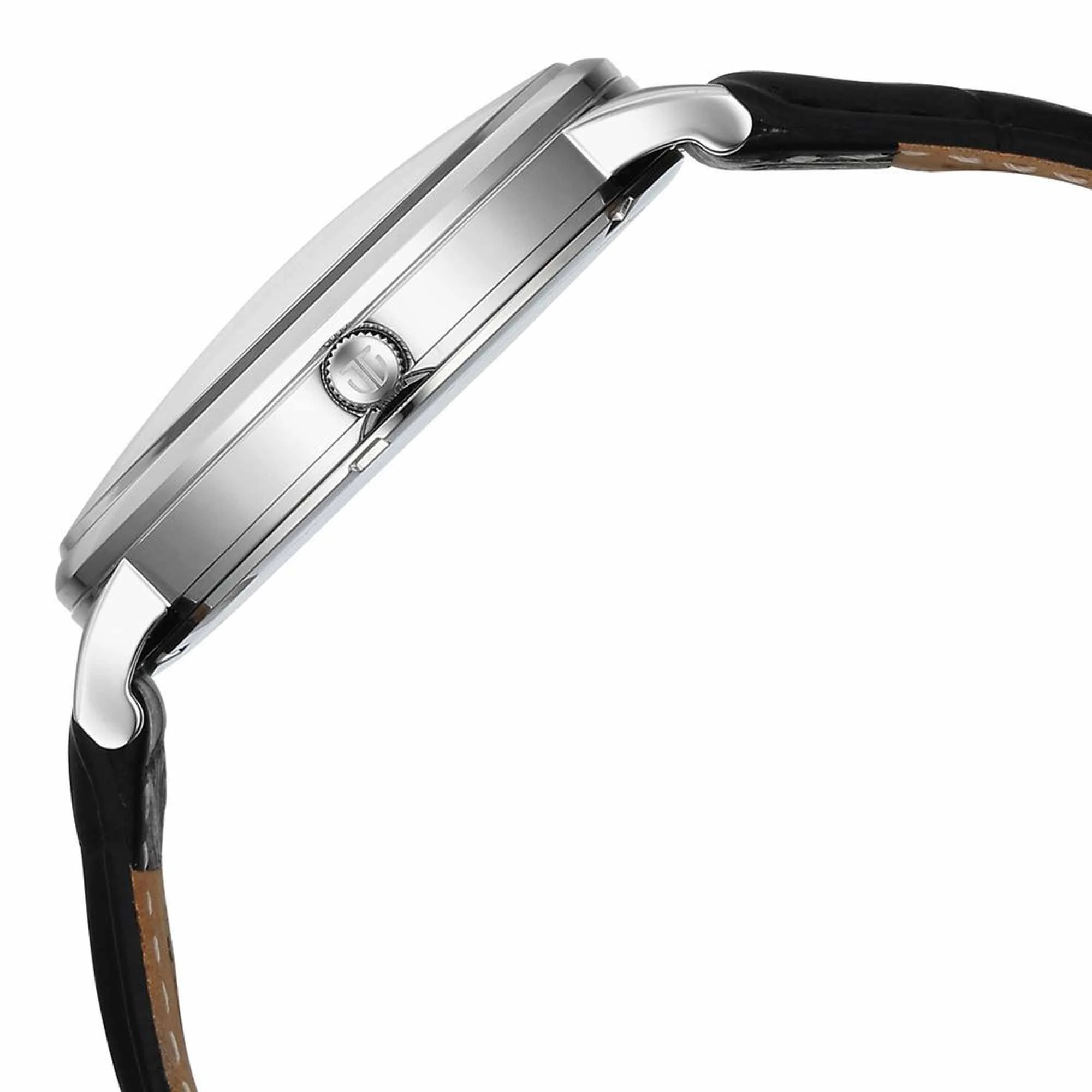 Titan Elegance Analog with Small Second and White Dial Black Leather Strap Watch for Men - Image 5