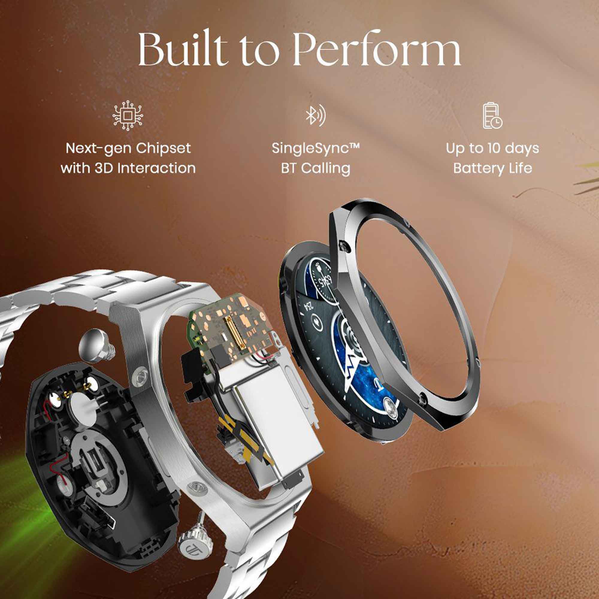 Titan Maestro Premium Metal Smartwatch with All SS construction, SingleSync BT Calling, Functional Crown - Image 4