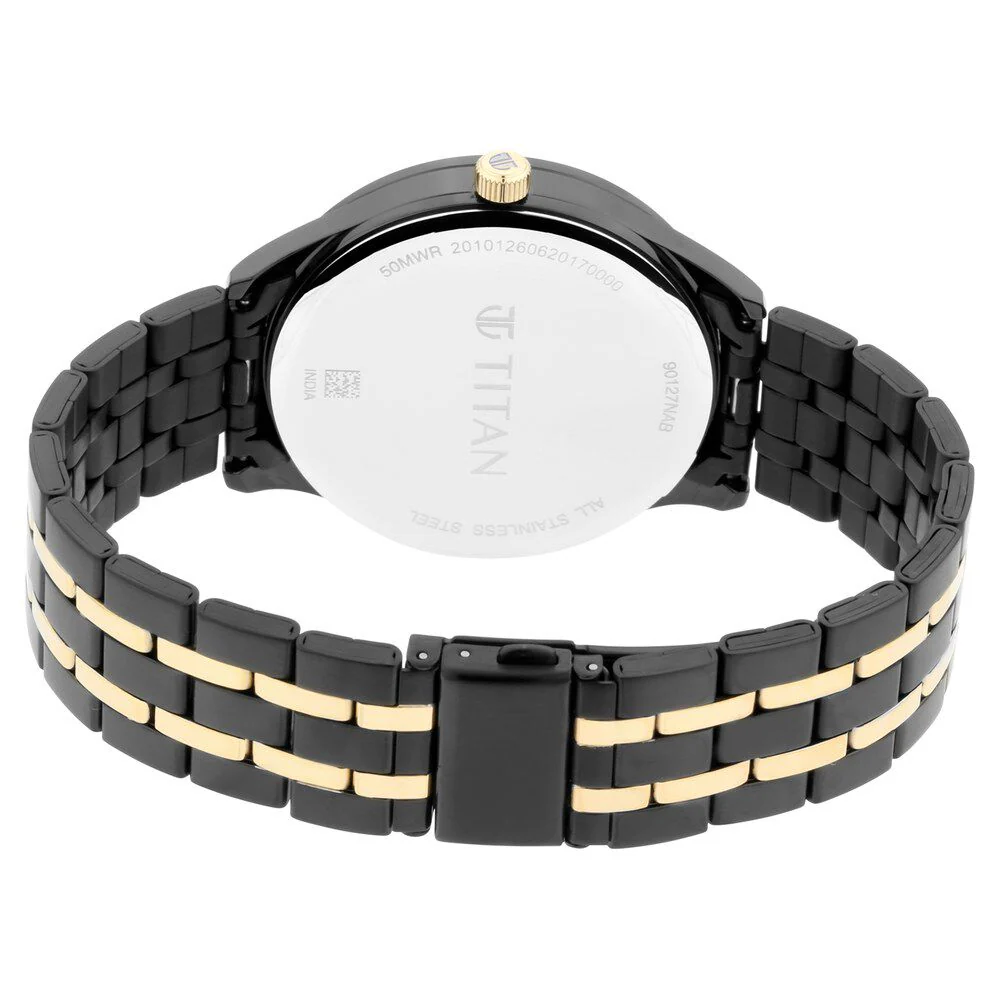 Titan Regalia Opulent Black Dial Multifunction Stainless Steel Strap watch for Men - Image 5