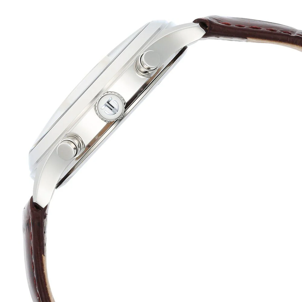 Titan Sapphire Multifunction Quartz Analog with Day and Date White Dial Leather Strap Watch for Men - Image 4