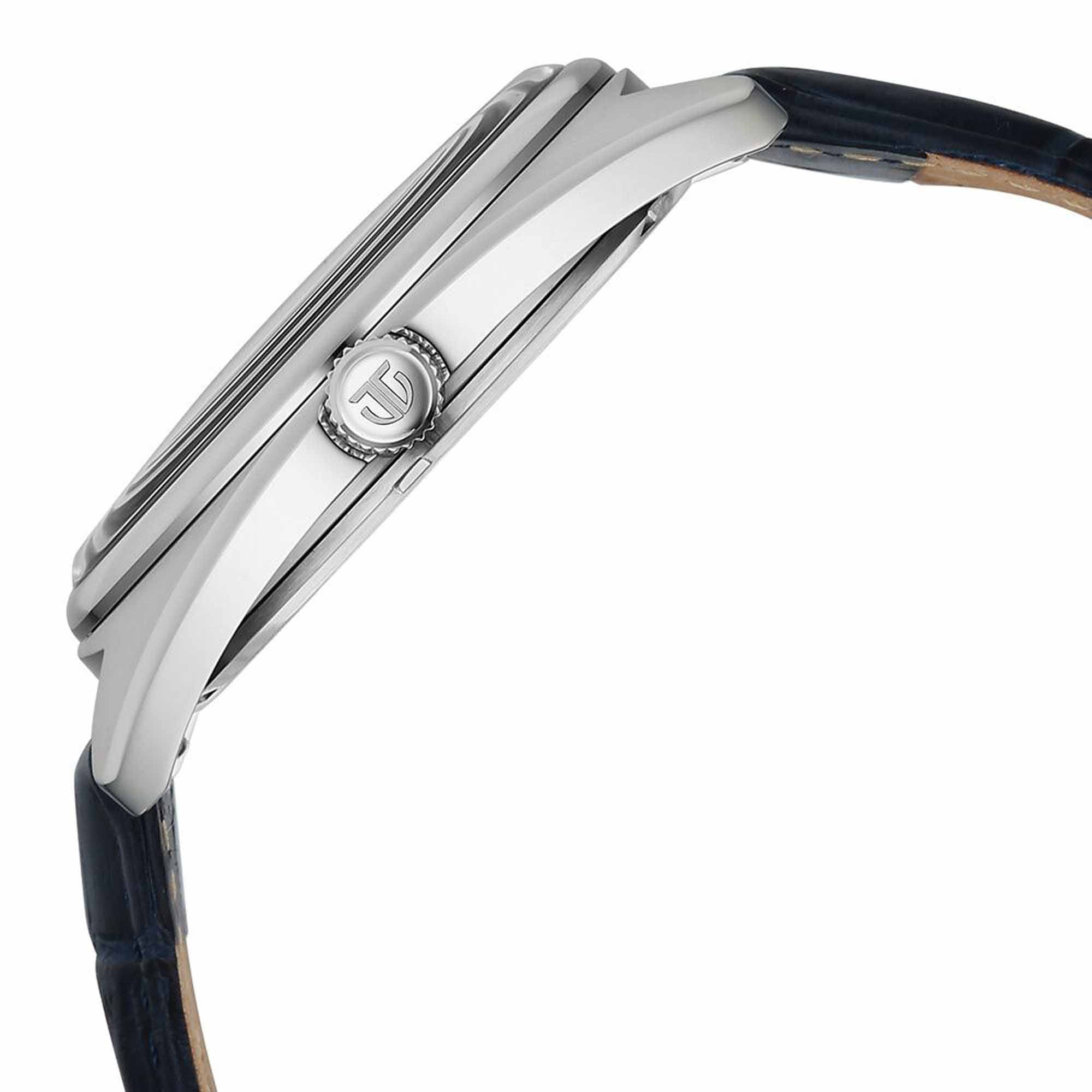 Titan Tonneau Analog with Date and Blue Dial Blue Leather Strap Watch for Men - Image 4