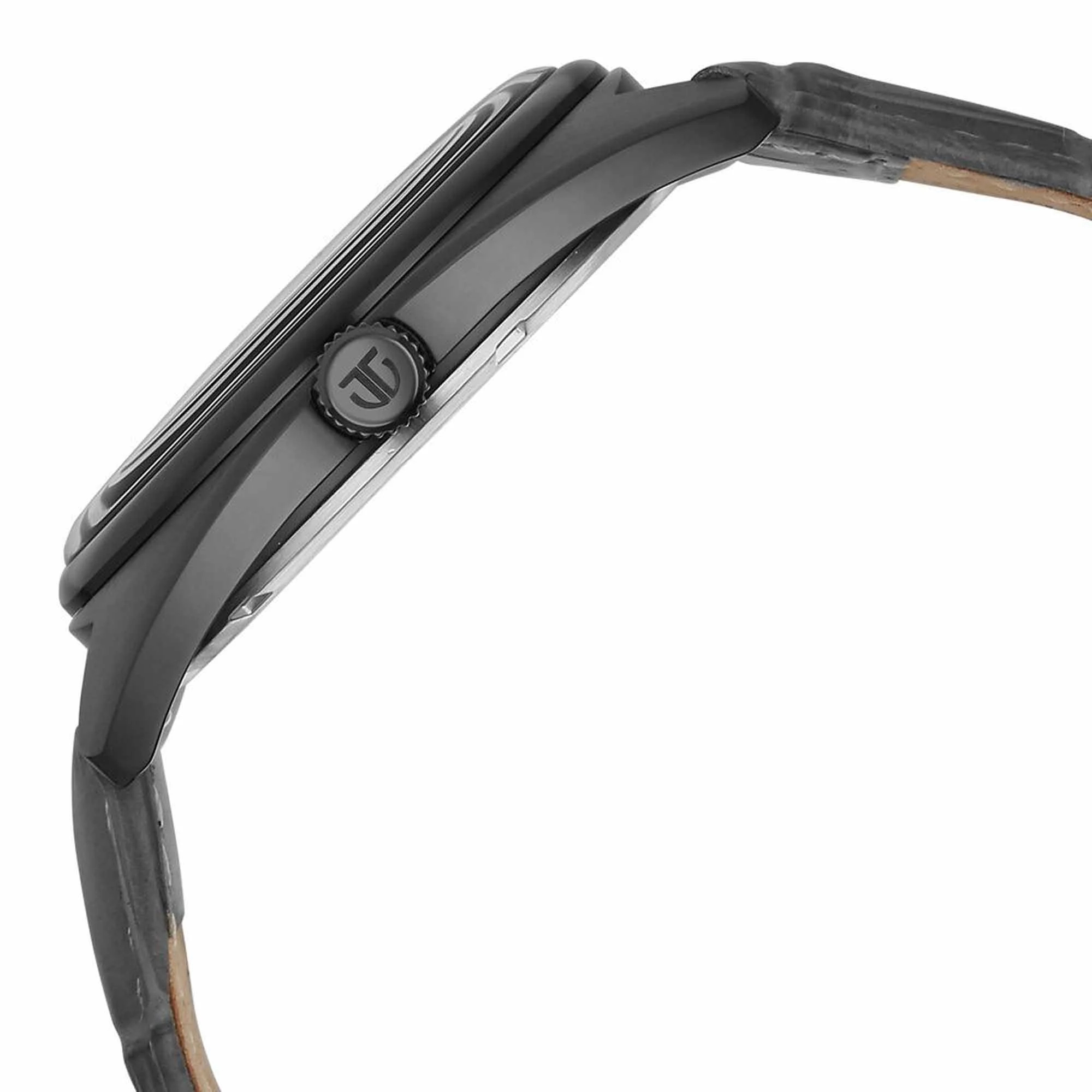 Titan Tonneau Analog with Date and Grey Dial Grey Leather Strap Watch for Men - Image 4