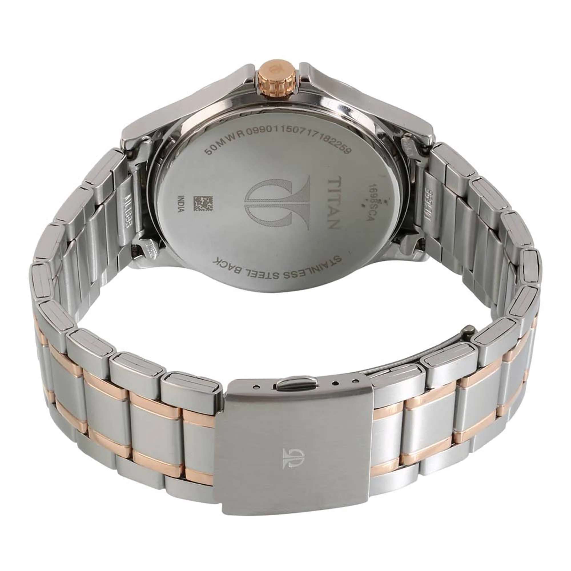 Titan Workwear Quartz Multifunction Brown Dial Stainless Steel Strap watch for Men - Image 4