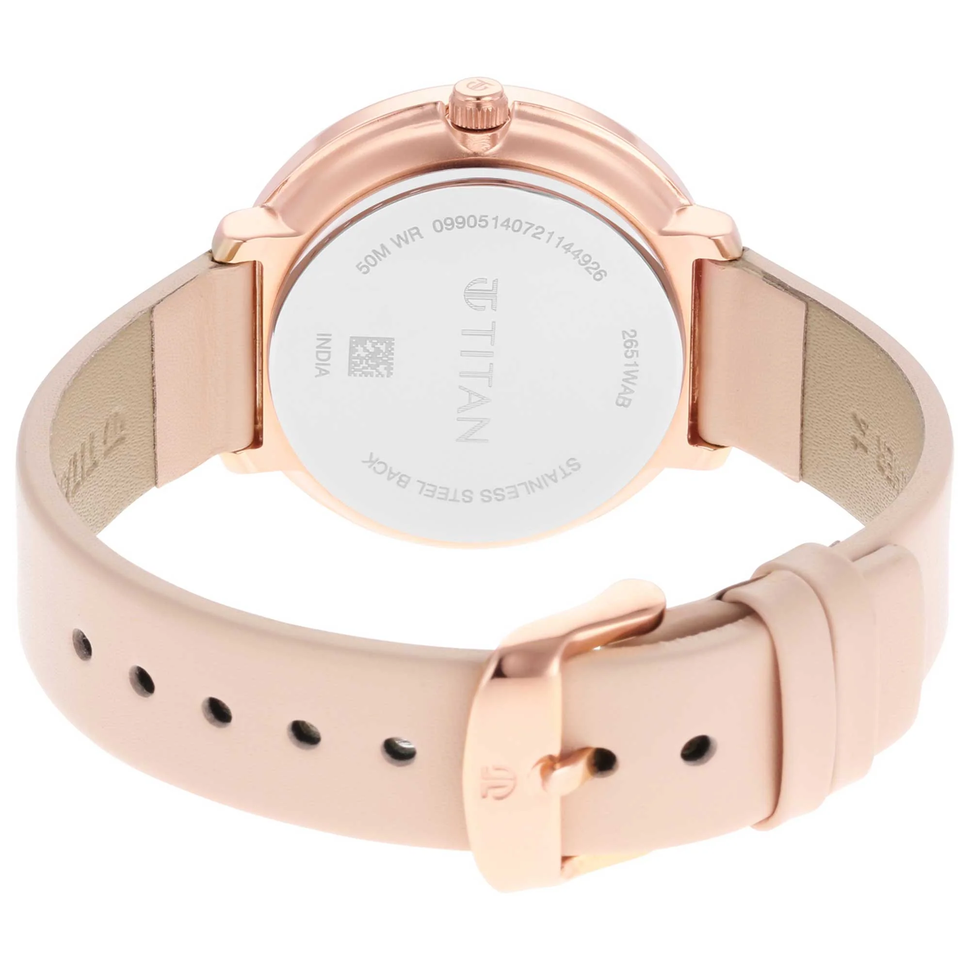 Titan Women's Svelte Rose gold: Multi-Function Watch with Leather Strap - Image 4