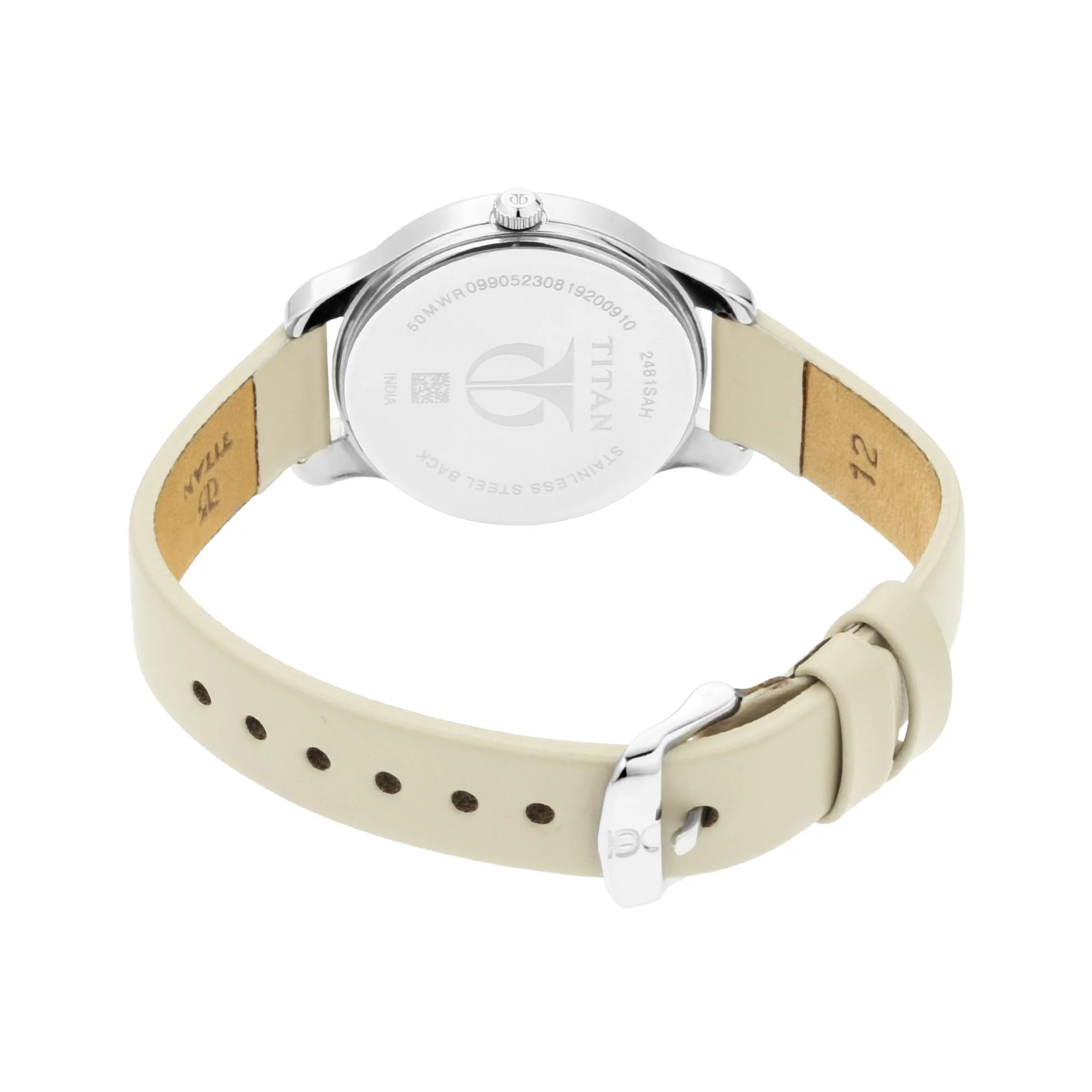 Titan Women's Chic minimalist watch with Anthracite dial and leather strap - Image 4